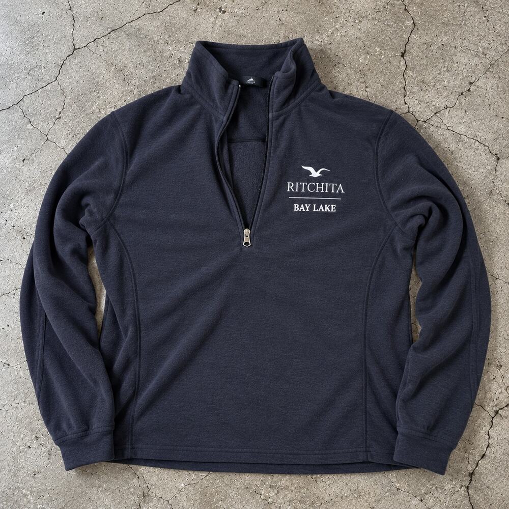 Port Authority Black Quarter Zip Fleece Pullover Embroidered Lake Sweatshirt